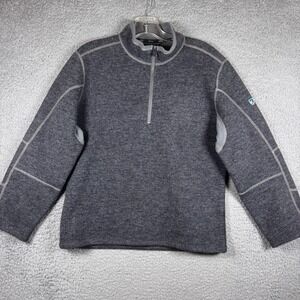 Kuhl Men's Thor Quarter Zip Graphite Gray 3082 Thermokore Wool Blend Size Small